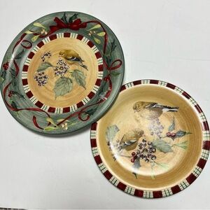 Winter Greetings LENOX Decorative Bird Plates Set OF 2